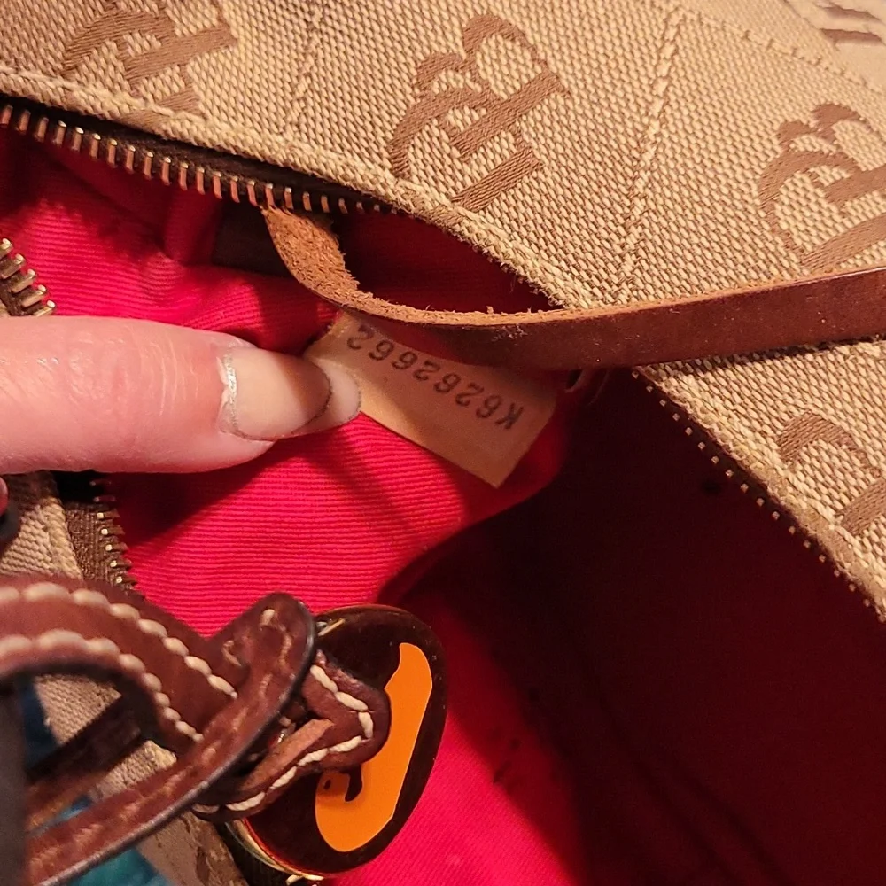 DOONEY & BOURKE CANVAS WITH LEATHER HANDBAG - Picture 6 of 9